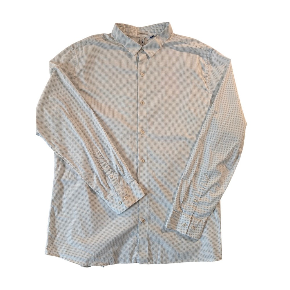 Artefact Interval Stretch Poplin Long Sleeve Shirt‎ White Dot Geometric size XL - Picture 2 of 6
